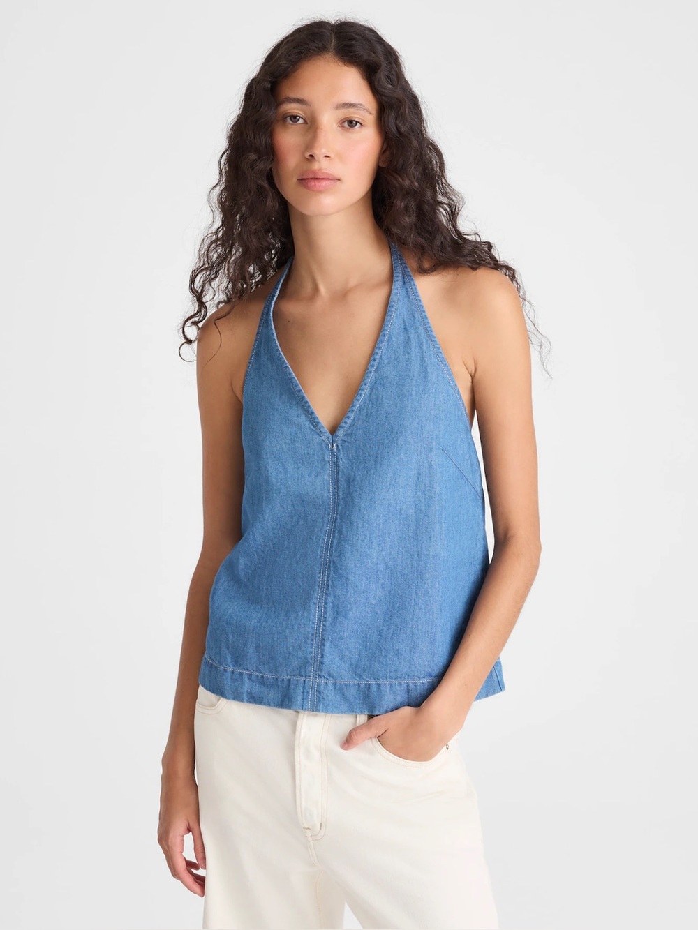 Madewell Denim Halter Shell Top